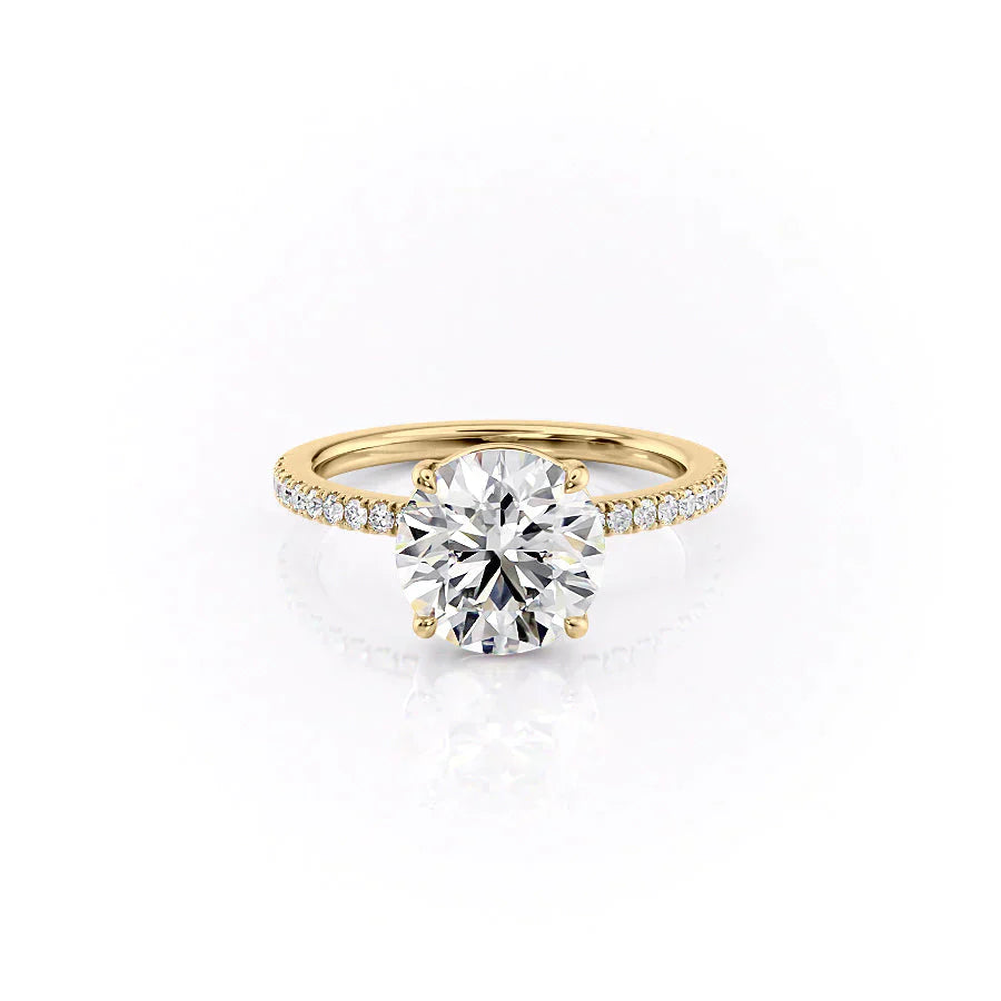 The Pave Eleanor Set With A 3 Carat Round Lab Diamond