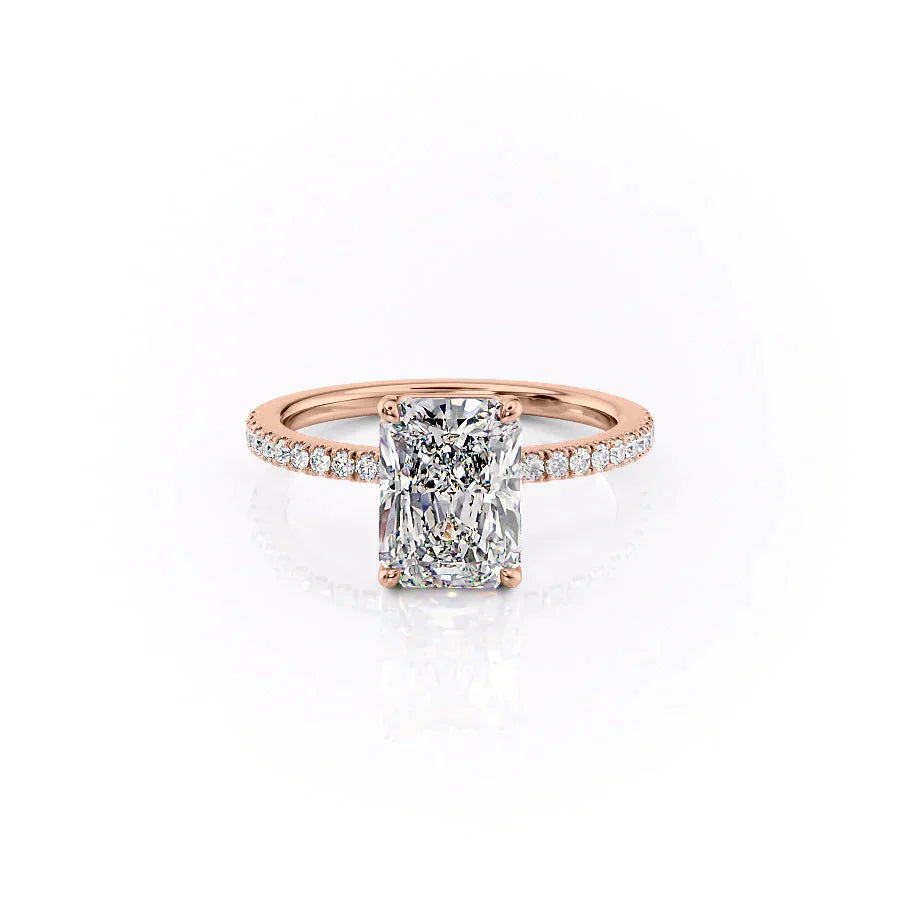 The Pave Eleanor Set With A 3 Carat Radiant Lab Diamond