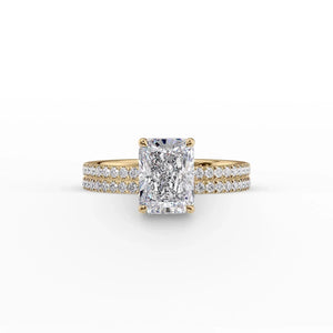 The Pave Eleanor Set With A 5 Carat Radiant Moissanite