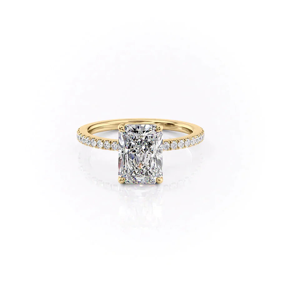 The Pave Eleanor Set With A 1 Carat Radiant Lab Diamond