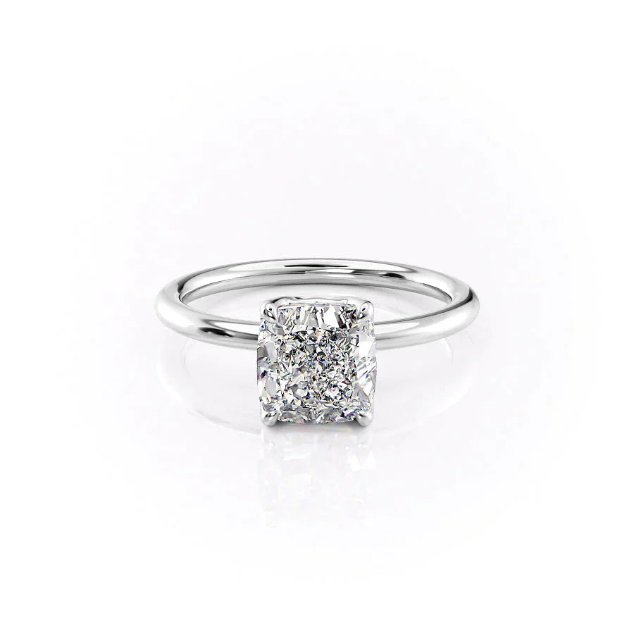 The Alison Set With A 5 Carat Cushion Moissanite