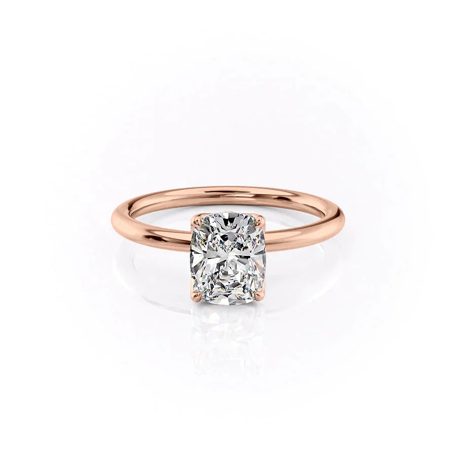 The Alison Set With A 2 Carat Elongated Cushion Moissanite