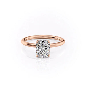 The Alison Set With A 2 Carat Elongated Cushion Moissanite