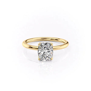 The Alison Set With A 2.5 Carat Elongated Cushion Lab Diamond
