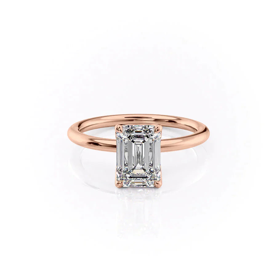 The Alison Set With A 3 Carat Emerald Moissanite