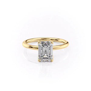 The Alison Set With A 4 Carat Emerald Moissanite