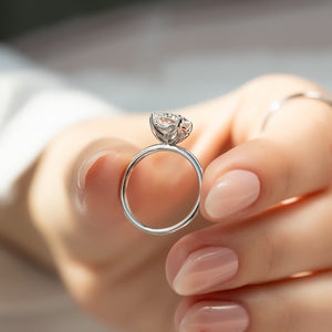 The Alison Set With A 2 Carat Cushion Moissanite