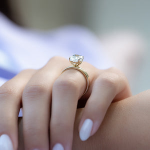 The Alison Set With A 3 Carat Elongated Cushion Moissanite