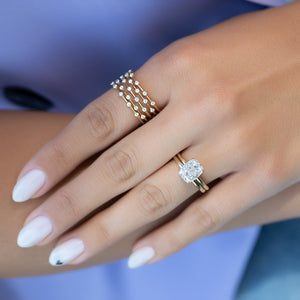 The Alison Set With A 3 Carat Elongated Cushion Moissanite