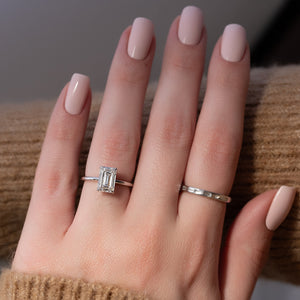 The Alison Set With A 2 Carat Emerald Moissanite