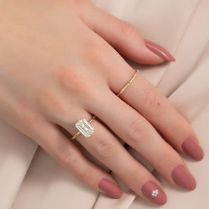 The Alison Set With A 3 Carat Emerald Moissanite