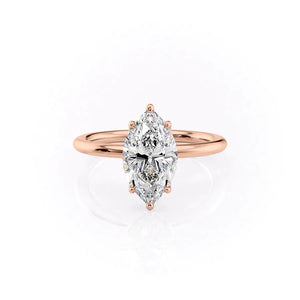 The Alison Set With A 2.5 Carat Marquise Lab Diamond