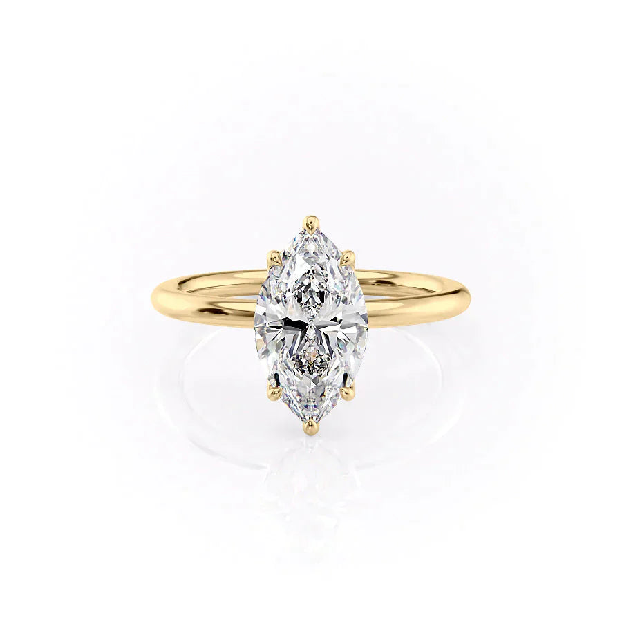The Alison Set With A 2.5 Carat Marquise Lab Diamond