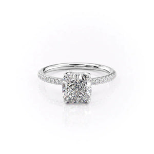 The Pave Alison Set With A 3 Carat Cushion Moissanite