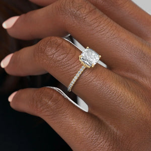 The Pave Alison Set With A 3 Carat Cushion Lab Diamond