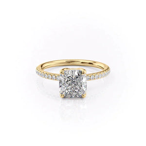 The Pave Alison Set With A 1.5 Carat Cushion Lab Diamond