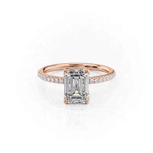 The Pave Alison Set With A 1 Carat Emerald Moissanite