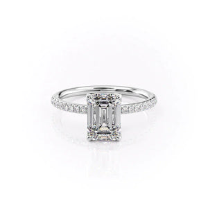 The Pave Alison Set With A 5 Carat Emerald Moissanite