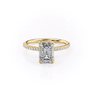 The Pave Alison Set With A 3 Carat Emerald Lab Diamond