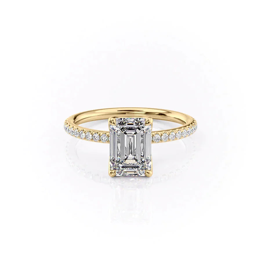 The Pave Alison Set With A 2 Carat Emerald Moissanite