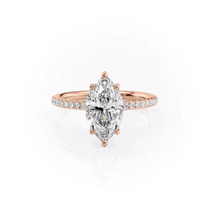 The Pave Alison Set With A 1.5 Carat Marquise Lab Diamond