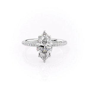 The Pave Alison Set With A 2 Carat Marquise Lab Diamond