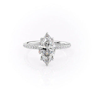 The Pave Alison Set With A 4 Carat Marquise Moissanite