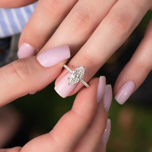 The Pave Alison Set With A 2 Carat Marquise Lab Diamond