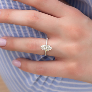The Pave Alison Set With A 2 Carat Marquise Lab Diamond