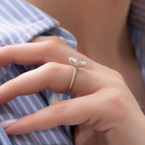 The Pave Alison Set With A 2 Carat Marquise Lab Diamond