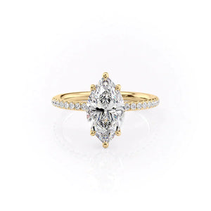 The Pave Alison Set With A 2.5 Carat Marquise Lab Diamond