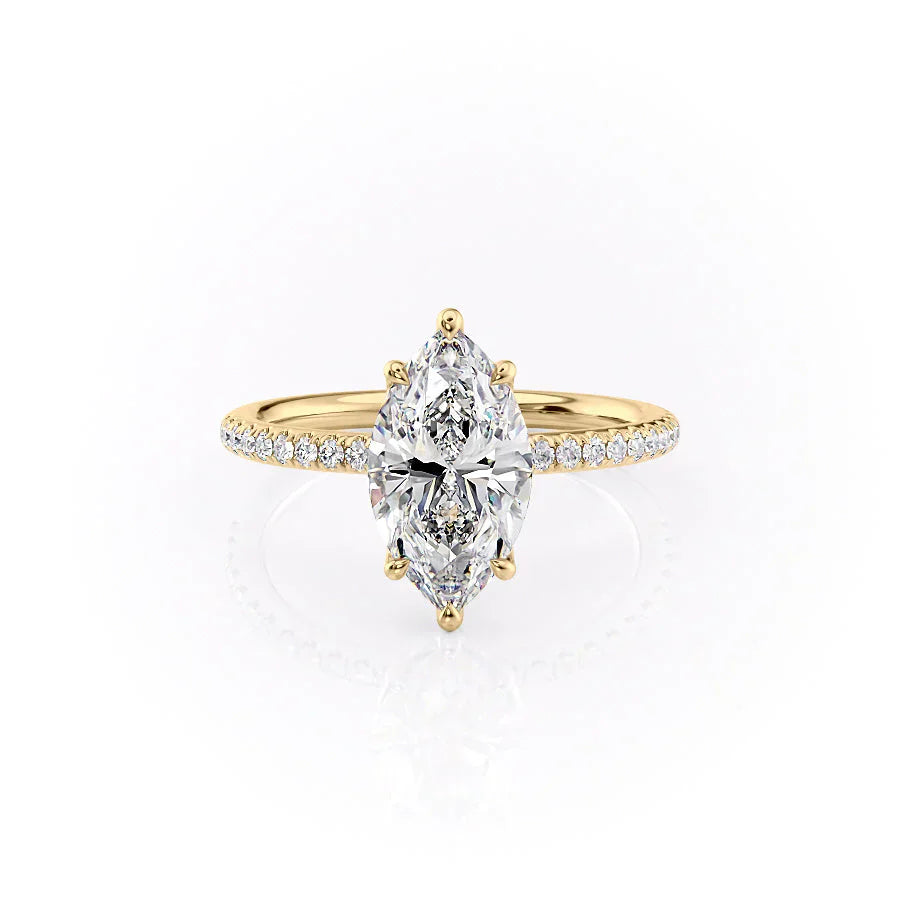 The Pave Alison Set With A 5 Carat Marquise Moissanite