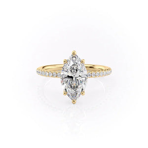 The Pave Alison Set With A 3 Carat Marquise Moissanite
