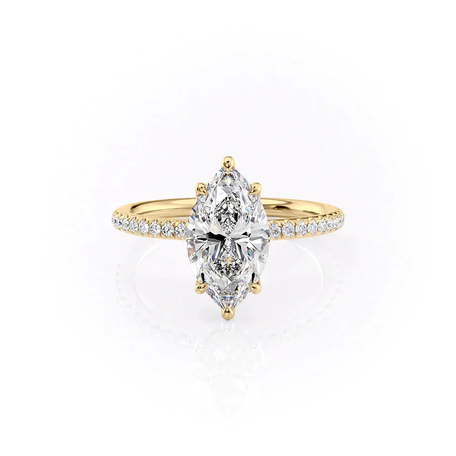 The Pave Alison Set With A 1 Carat Marquise Lab Diamond