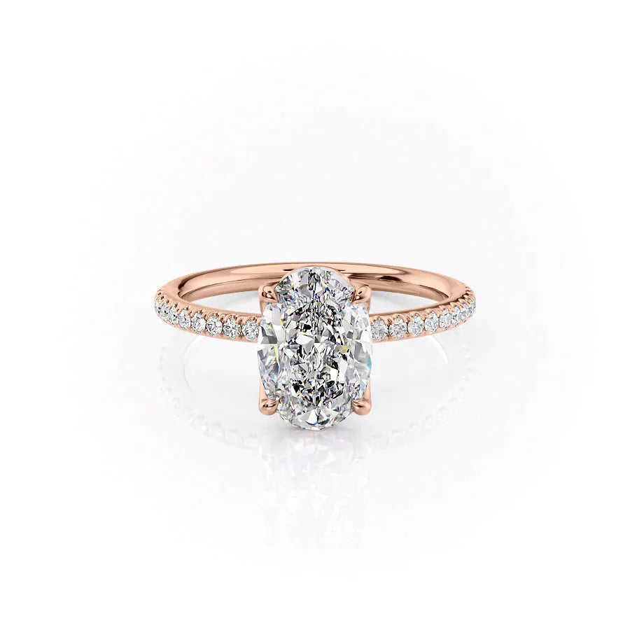 The Pave Alison Set With A 5 Carat Oval Moissanite