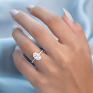 The Pave Alison Set With A 1.5 Carat Oval Lab Diamond