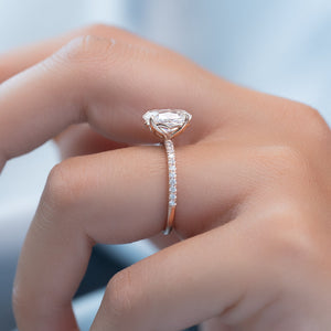 The Pave Alison Set With A 1.5 Carat Oval Lab Diamond