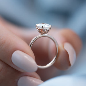 The Pave Alison Set With A 1.5 Carat Oval Lab Diamond