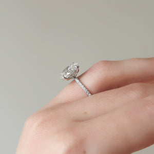 The Pave Alison Set With A 1 Carat Oval Lab Diamond