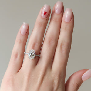 The Pave Alison Set With A 1 Carat Oval Lab Diamond