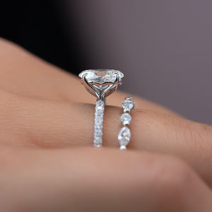 The Pave Alison Set With A 1 Carat Oval Lab Diamond