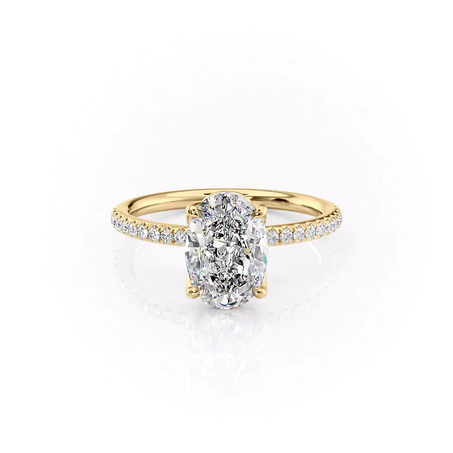 The Pave Alison Set With A 5 Carat Oval Moissanite