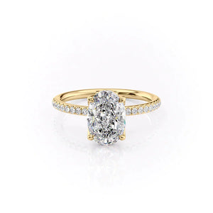 The Pave Alison Set With A 3 Carat Oval Moissanite