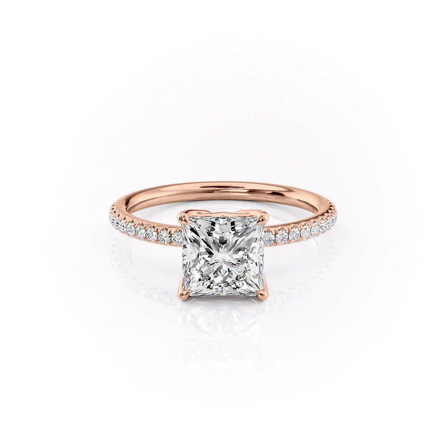 The Pave Alison Set With A 2 Carat Princess Moissanite