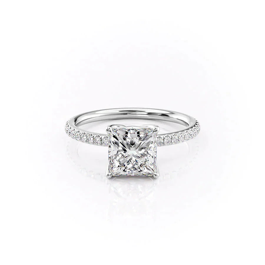 The Pave Alison Set With A 1 Carat Princess Moissanite