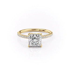 The Pave Alison Set With A 1 Carat Princess Moissanite