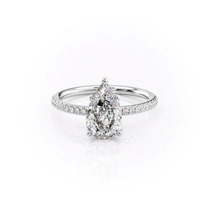The Pave Alison Set With A 5 Carat Pear Moissanite