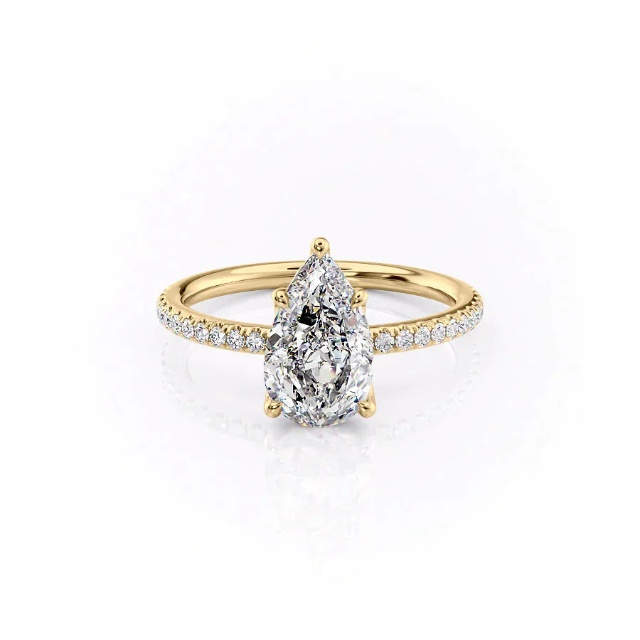 The Pave Alison Set With A 4 Carat Pear Moissanite