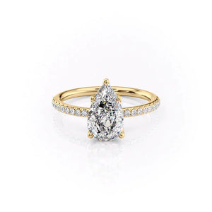 The Pave Alison Set With A 1 Carat Pear Moissanite