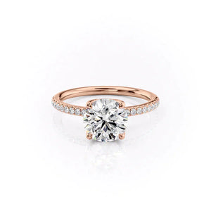 The Pave Alison Set With A 3 Carat Round Lab Diamond